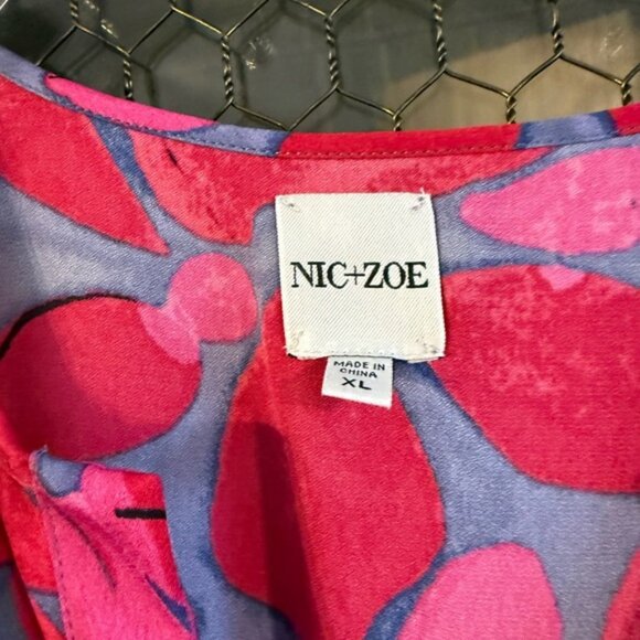 NIC+ZOE Pink and Blue Leaf Print Maxi Dress - Picture 5 of 5